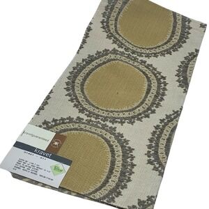 Kravet Fabric Sample Medallion Circles Rayon/Cotton Beige Gold‎ Gray Remnant